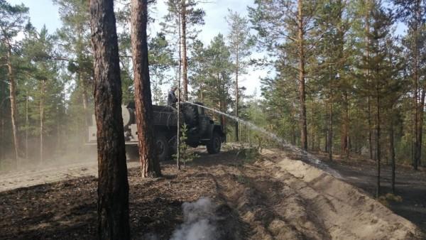 Обстановка на лесном пожаром в Угловском районе на 26 июня