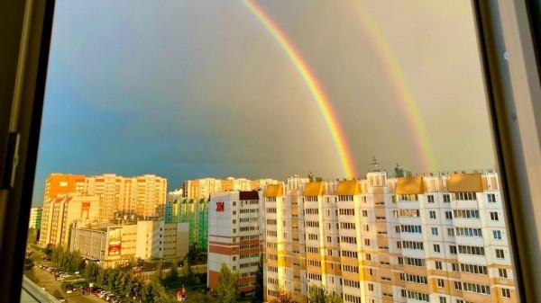 Барнаульцы поделились соцсетях фотографиями двойной радуги