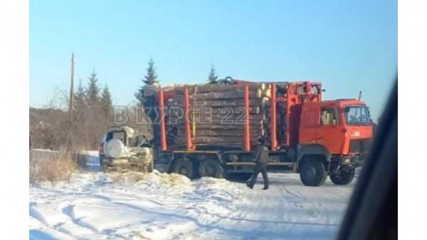 В алтайском селе &laquo;Нива&raquo; столкнулась с лесовозом