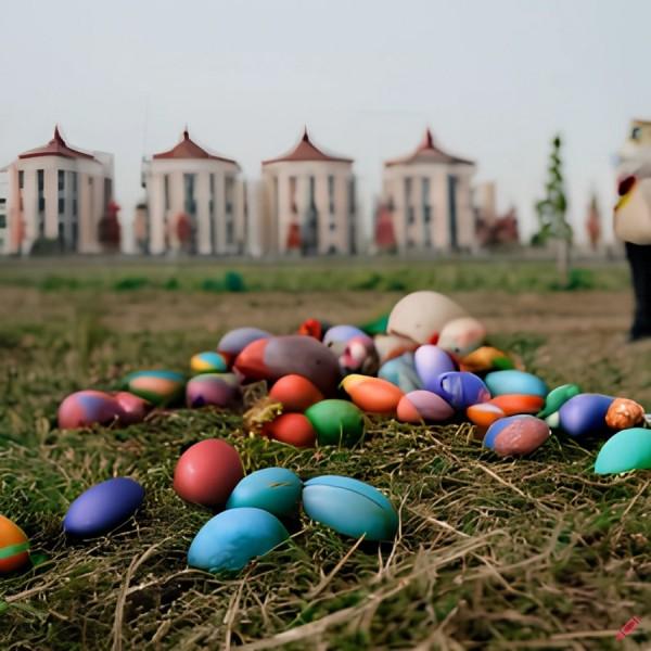 Путешествие пасхальных яиц по горам и полям. Нейросеть нарисовала символ праздника по-алтайски Путешествие пасхальных яиц по горам и полям. Нейросеть нарисовала символ праздника по-алтайски